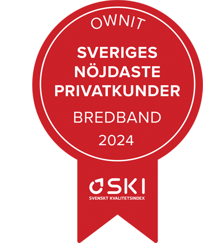 Ownit har Sveriges nöjdaste bredbandskunder för tredje året i rad!